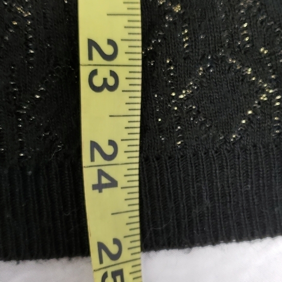 Alfred Dunner Black Sweater Gold Metalic L VGUC - Picture 8 of 9